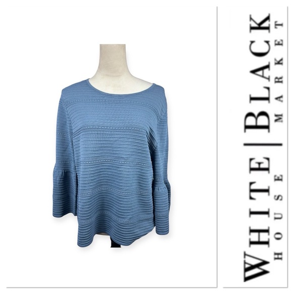 White House Black slate blue textured sweater size large - Picture 1 of 9